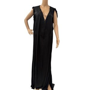 Balmain Black Long Silk Oversized Dress